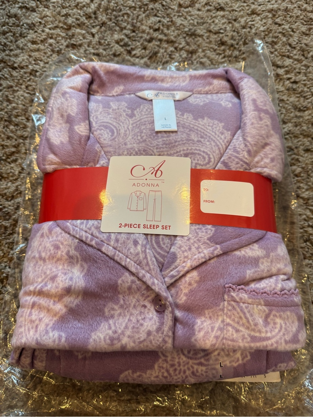 Adonna Lavender Paisley Plush Sleep Set